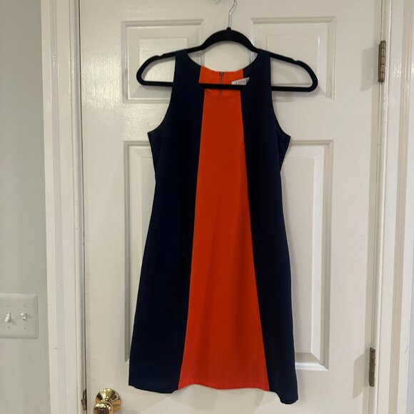 Navy and Orange XS Shift Dress - Picture 1 of 4